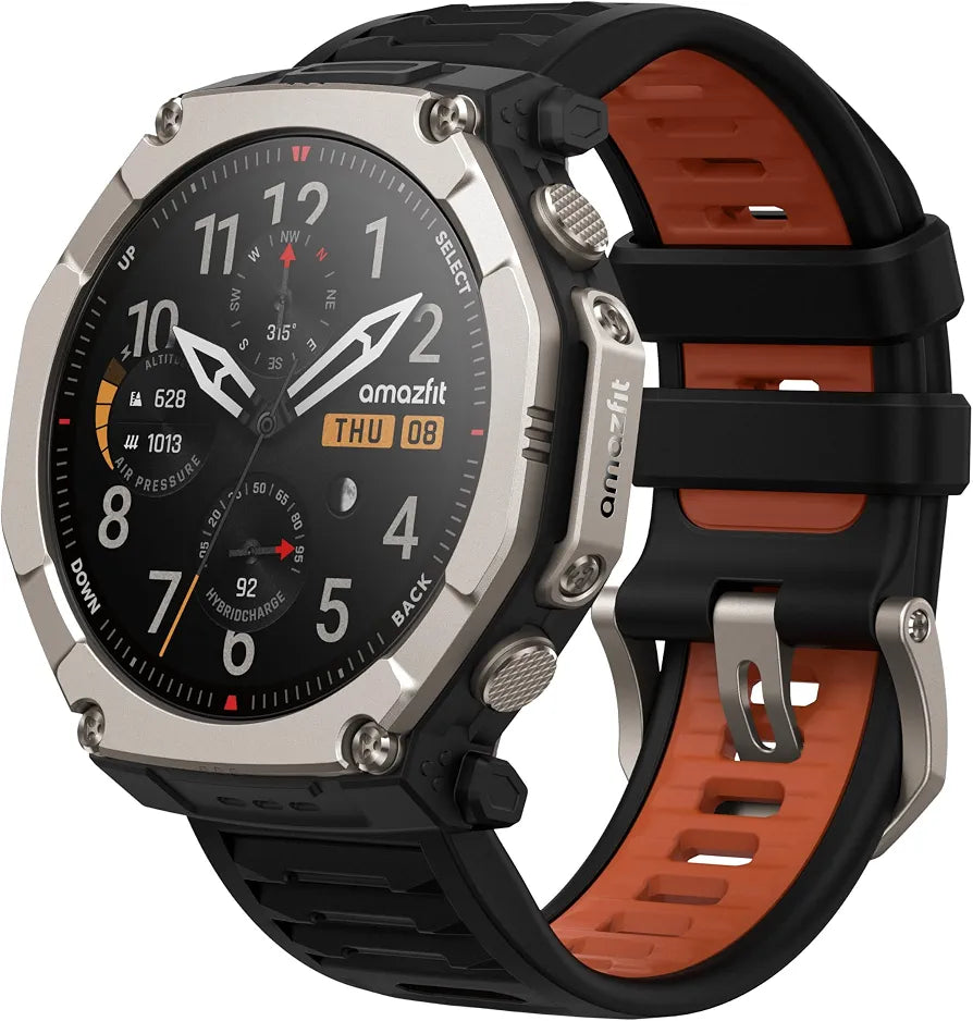 Amazfit T-Rex Ultra 2 GPS Smartwatch – 51mm Titanium, 1.5" Sapphire AMOLED, Offline Maps, 30-Day Battery, 10 ATM, Black